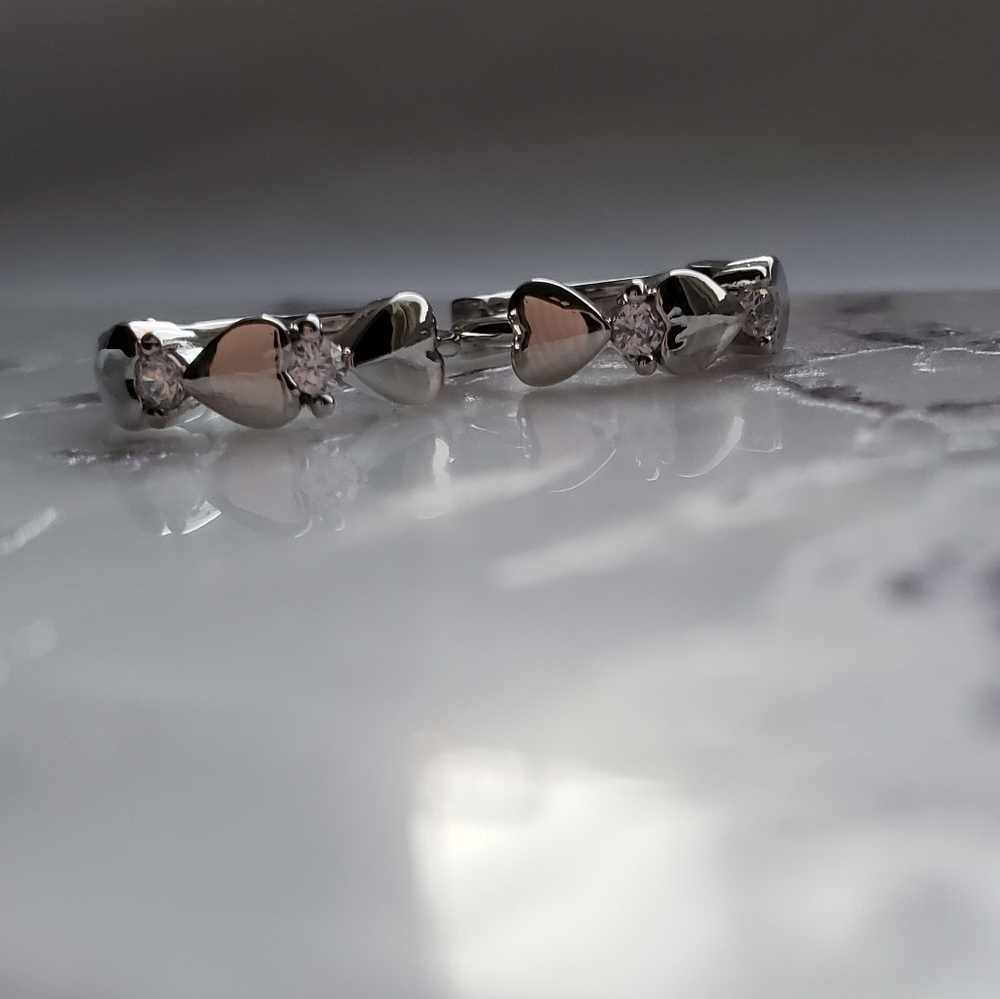 New Fashion Heart 925 Silver Hoop Earrings - Picture 13 of 13